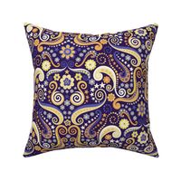 Psychedelic 70s paisley purple gold large by Pippa Shaw