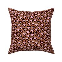 Leopard love minimal abstract hearts raw inky style panther print animal design rust copper pink