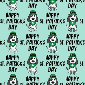 Happy St. Patrick's Day - dog w/ hat - mint - LAD19