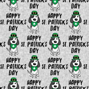 Happy St. Patrick's Day - dog w/ hat - grey - LAD19