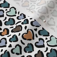 Leopard love minimal abstract hearts raw inky style panther print animal design winter boys