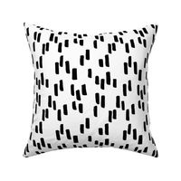 Little stripes and dashes ink brush strokes minimal style Scandinavian abstract design black and white monochrome