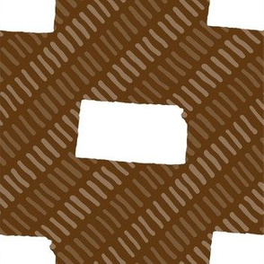 Kansas State Shape Pattern Brown and White Stripes