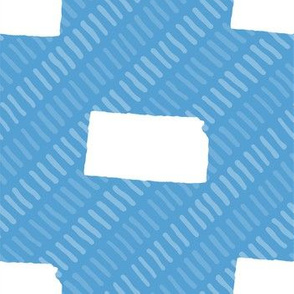 Kansas State Shape Pattern Light Blue and White Stripes