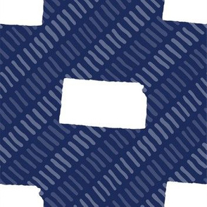 Kansas State Shape Pattern Dark Blue and White Stripes