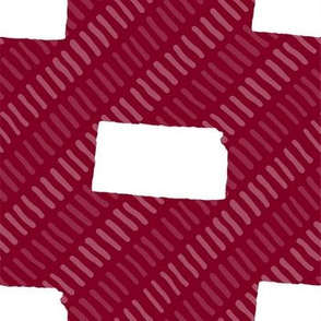 Kansas State Shape Pattern Garnet and White Stripes