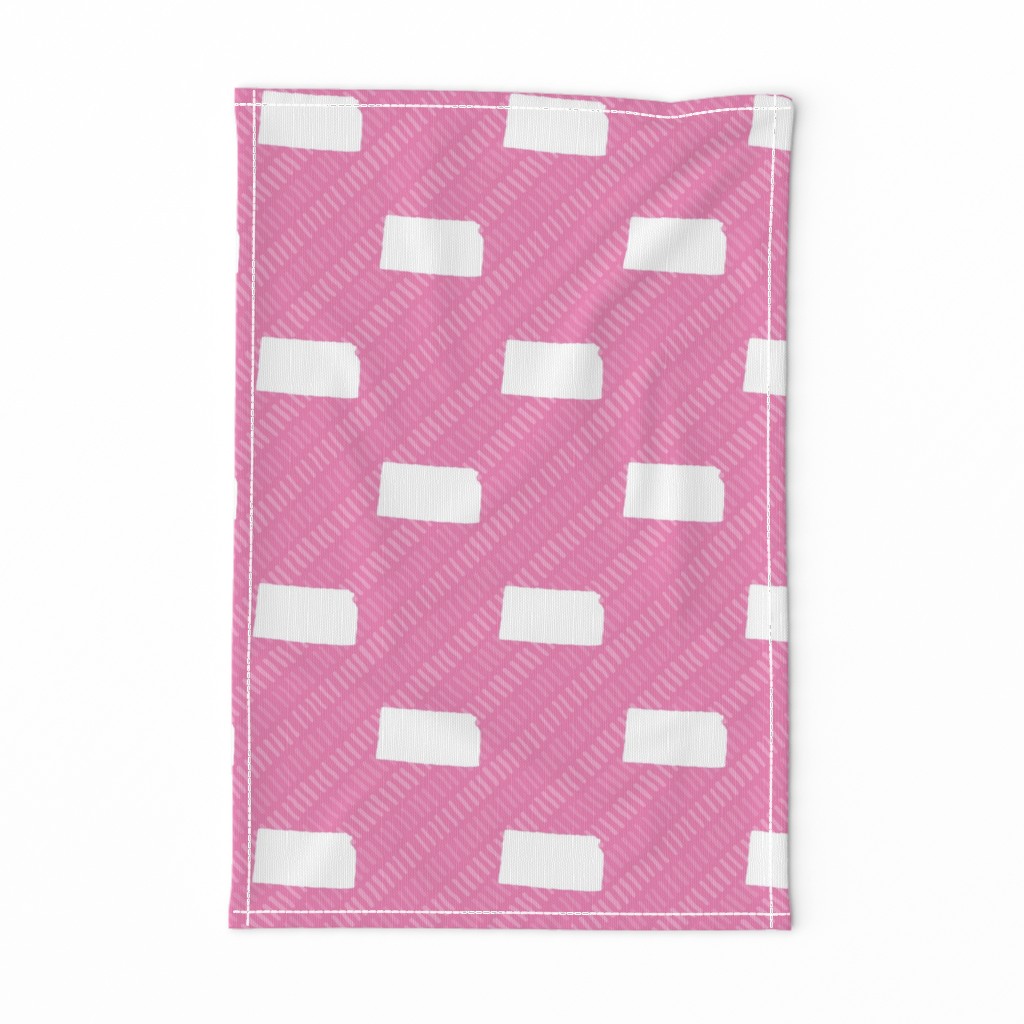 Kansas State Shape Pattern Pink and White Stripes