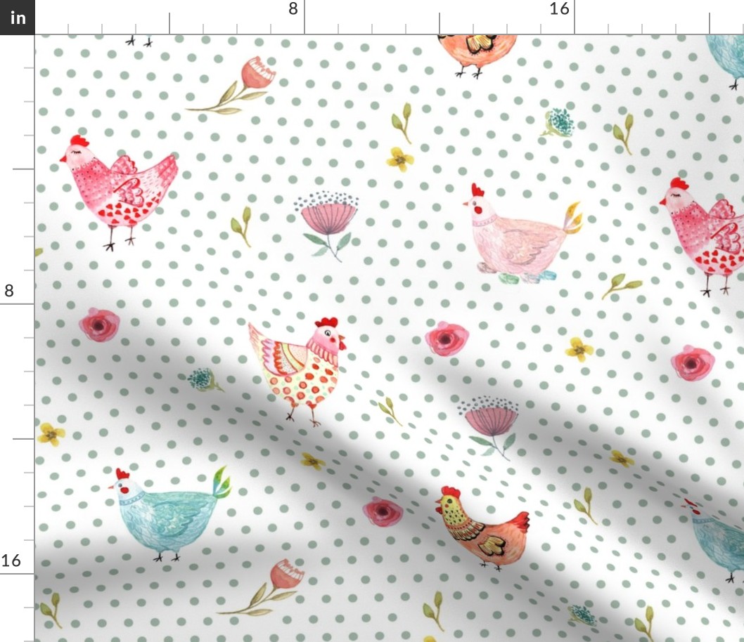 12" Wallpaper Polka Dot Girls Light Green Dots