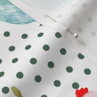 12" Wallpaper Polka Girls Dark Green Dots