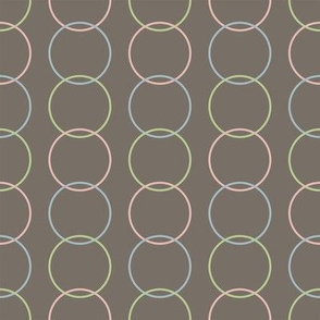 Vertical Circles Pastels on Brown