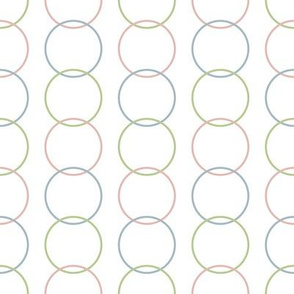 Vertical Circles Pastels on White