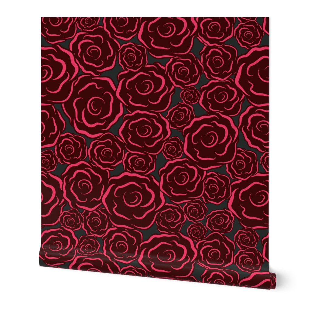 Just Roses dark red Large print