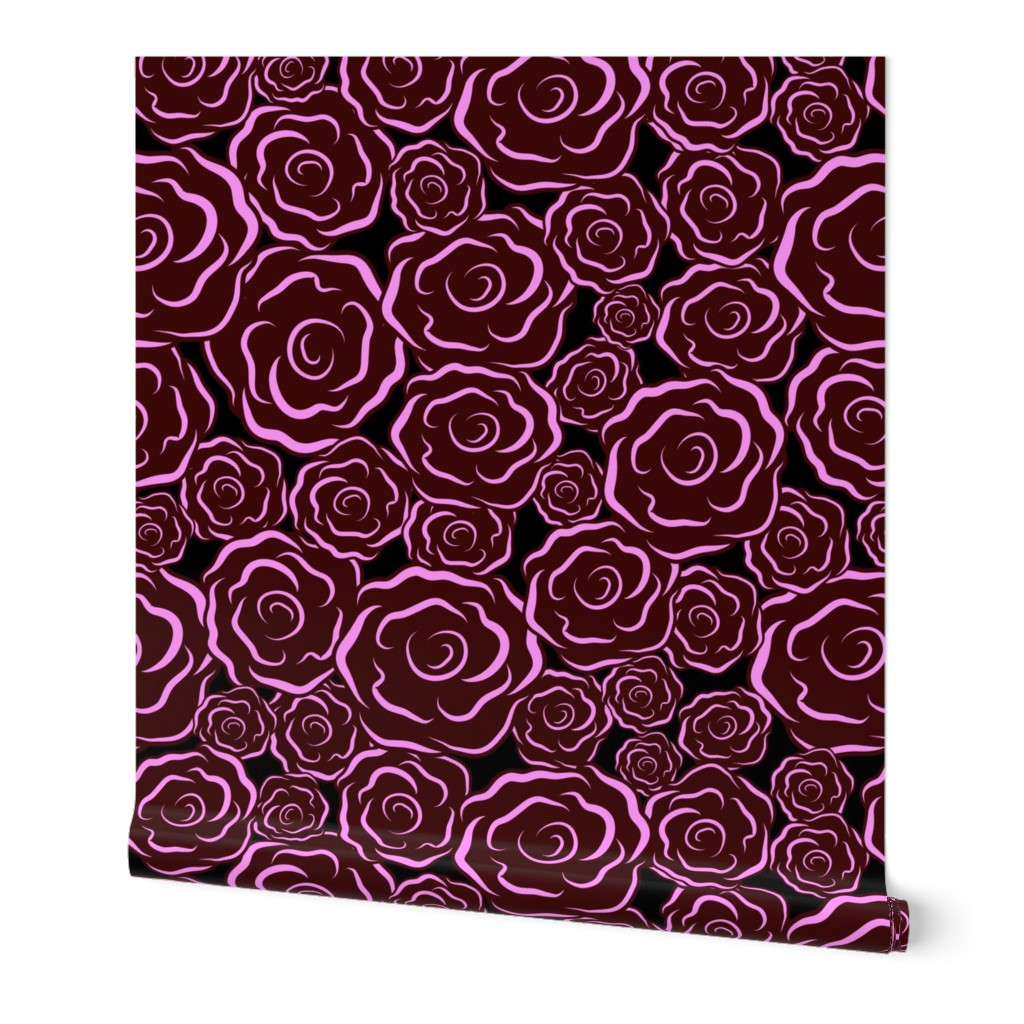 Just Roses dark pinks Large print