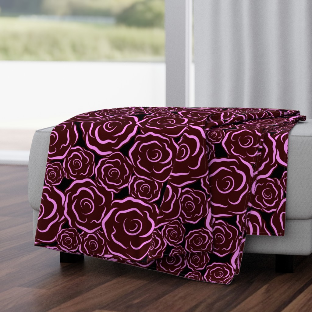 Just Roses dark pinks Large print