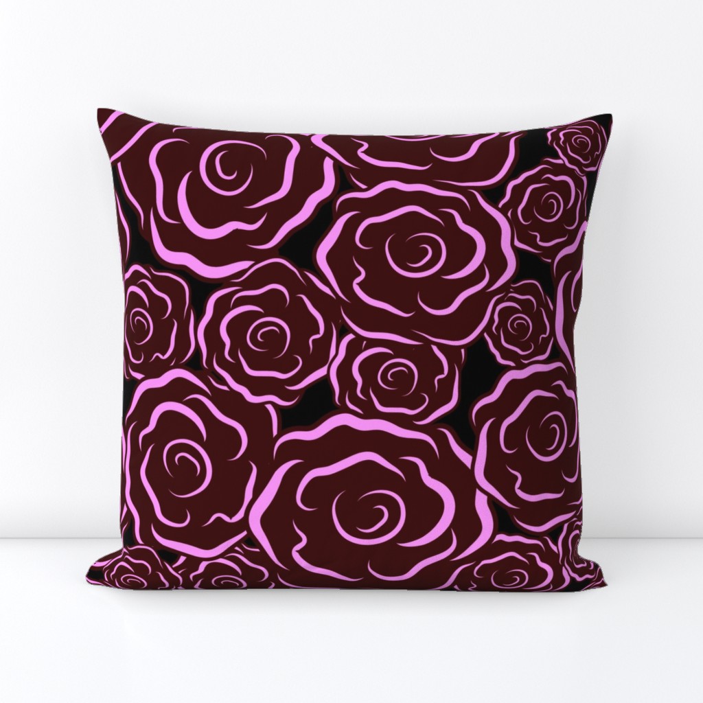 Just Roses dark pinks Large print