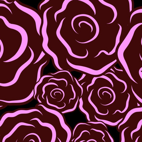 Just Roses dark pinks Jumbo print