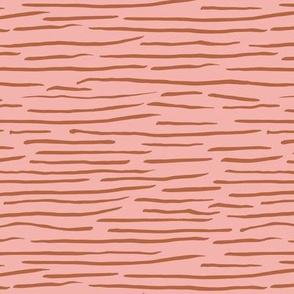 Little zebra tiger animal print abstract ink lines and strokes in waves rust pink