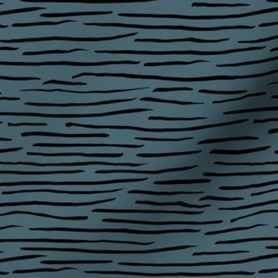 Little zebra tiger animal print abstract ink lines and strokes in waves navy blue