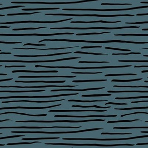 Little zebra tiger animal print abstract ink lines and strokes in waves navy blue