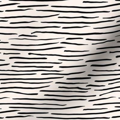 Little zebra tiger animal print abstract ink lines and strokes in waves off white black