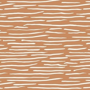 Little zebra tiger animal print abstract ink lines and strokes in waves cinnamon brown