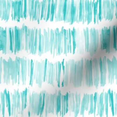 Aqua menthe watercolor brush stroke stripes • painted designs for modern nursery