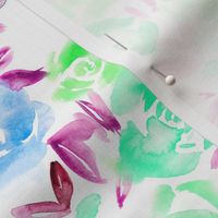 Aqua menthe watercolor roses • painted florals