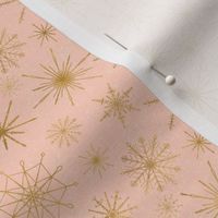 snowflakes gold peach small scale