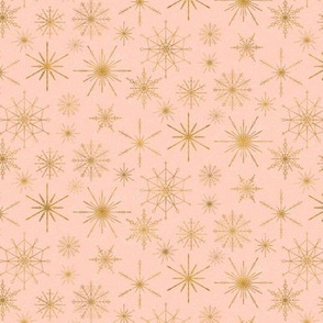 snowflakes gold peach small scale