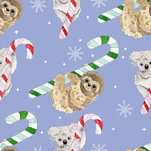 Koalas and Sloths on Candy Canes