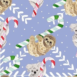 Snowflake Candy Cane Koalas and Sloths