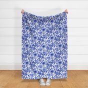 Spring Floral Blue White Monochrome 