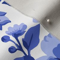 Spring Floral Blue White Monochrome 