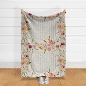 1 yard Panel (36x52”) Prayer of St Francis - comfort blanket with floral - beige linen