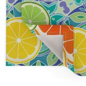 Pop Art Citrus Blue Green Large Scale