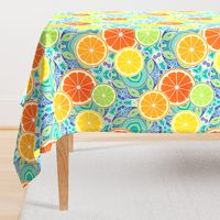 Pop Art Citrus Blue Green Large Scale