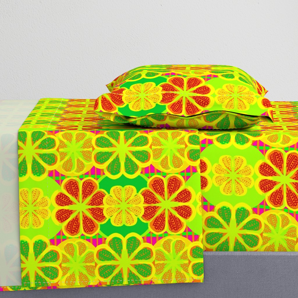 Pop Art Geometric Citrus Florals