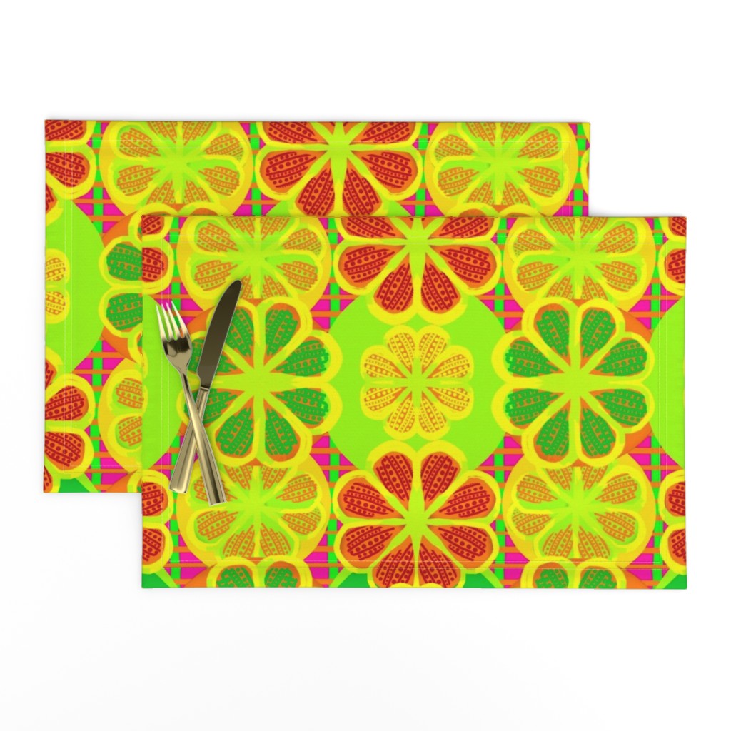 Pop Art Geometric Citrus Florals