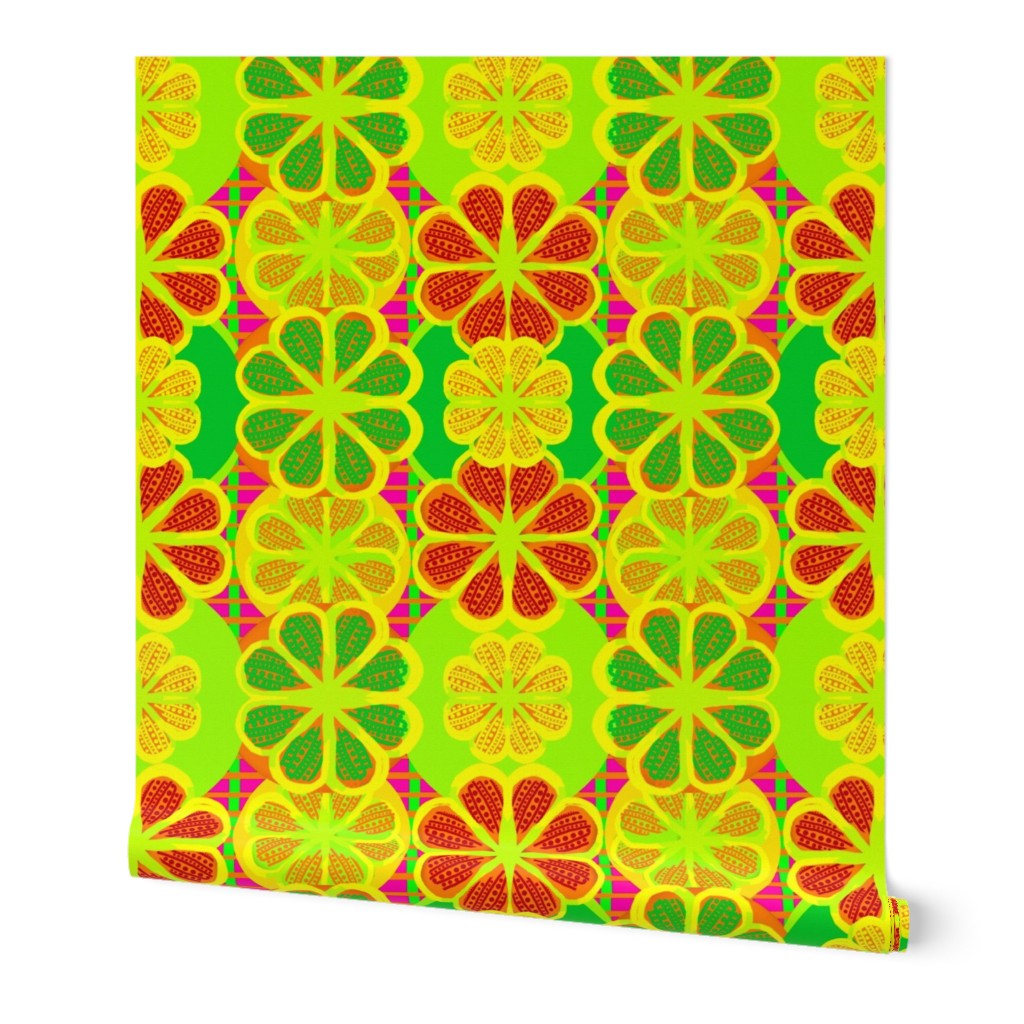 Pop Art Geometric Citrus Florals