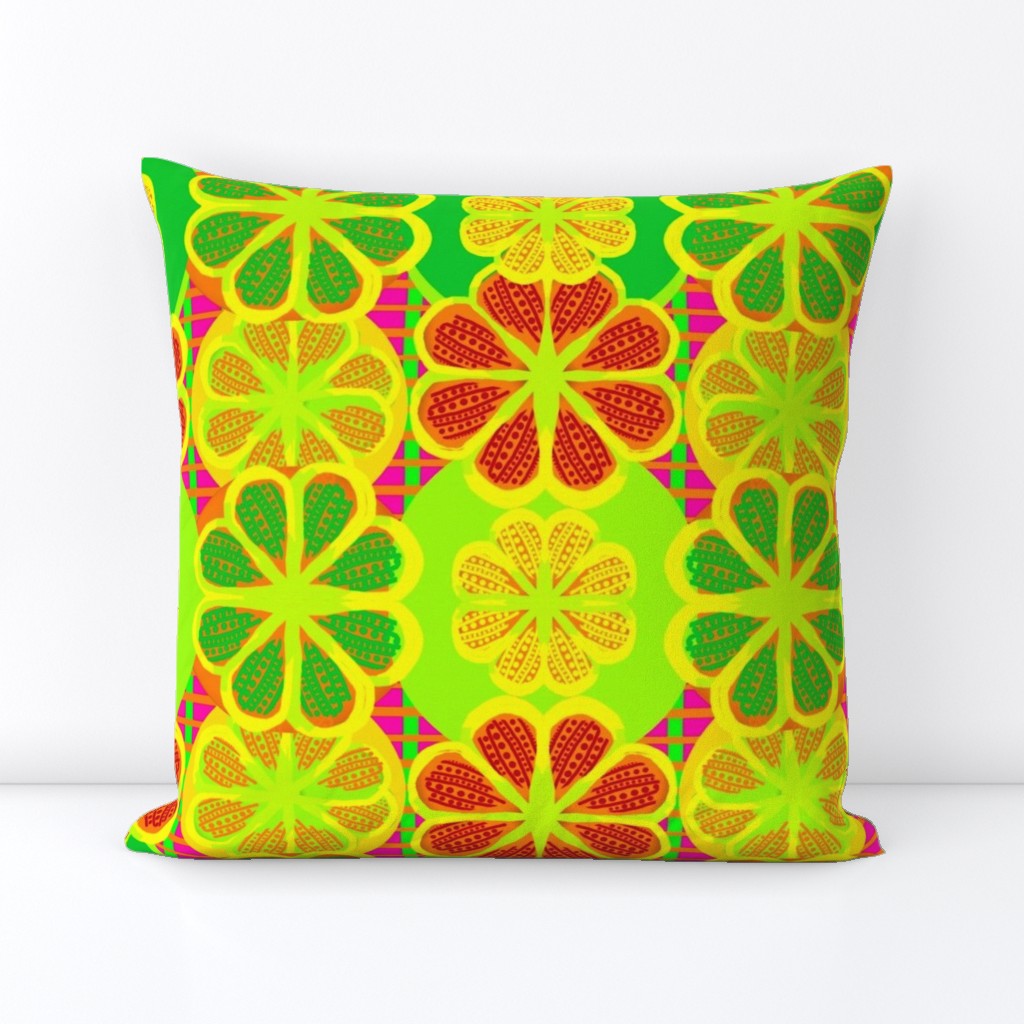 Pop Art Geometric Citrus Florals