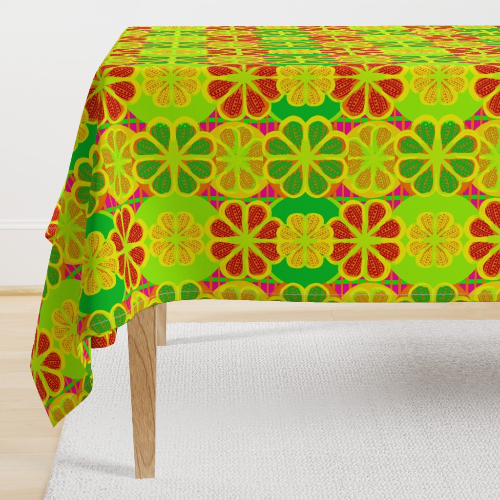 Pop Art Geometric Citrus Florals