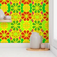 Pop Art Geometric Citrus Florals