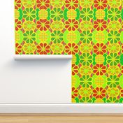 Pop Art Geometric Citrus Florals