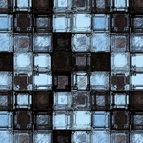 Squares in Blue and Black