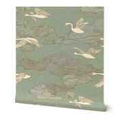 The Wild Swans {Antique Green Shades} - large scale