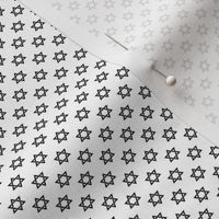 Quarter Inch Black Star of David on White