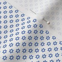 Quarter Inch Blue Star of David on White