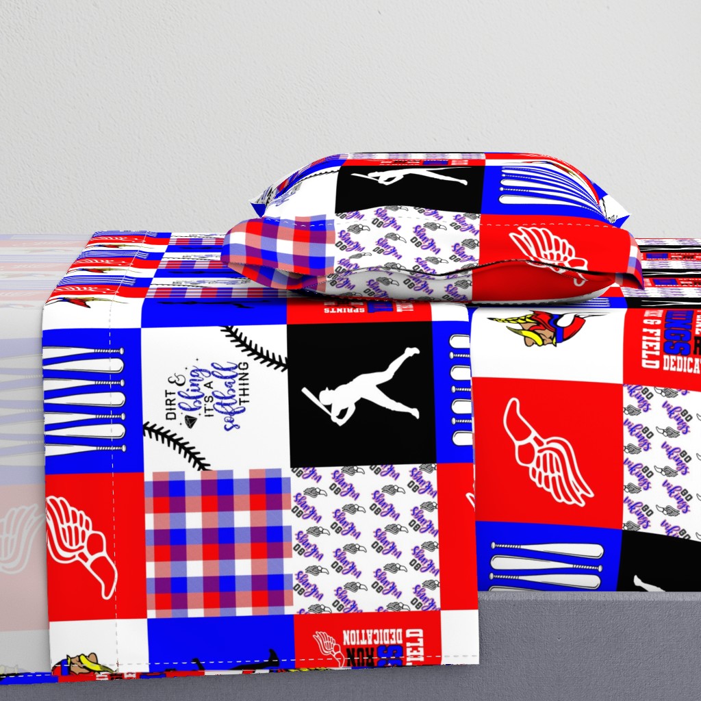 Softball//Track&Field//Vikings - Wholecloth Cheater Quilt