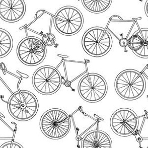 Vintage Bicycles Black & White (Small Size Print)