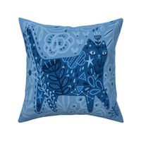 Cat and flowers pillow